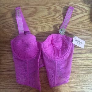 Juicy Couture Vibrant Pink Lace Bra